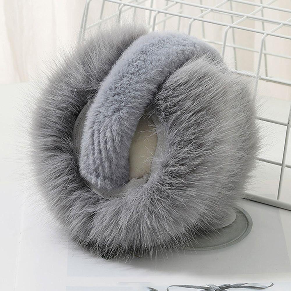 Foldable Women Men Ear Warmer Comfortable Plush Ear Covers Fluffy Earflaps  for Cold Weather