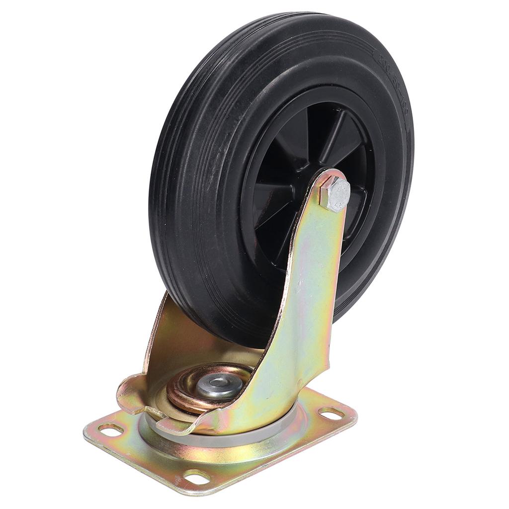 Caster Industrial Rubber No Noise Plate Swivel Caster Wheel Replacement for Cart Workbench 8inch 440lbs