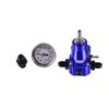 RESO- Regulador de Pressão de Combustível de Alumínio Preto Universal para Carro 30-70 PSI com Manômetro e Kit de 3 Arruelas com Conexão 3 AN6