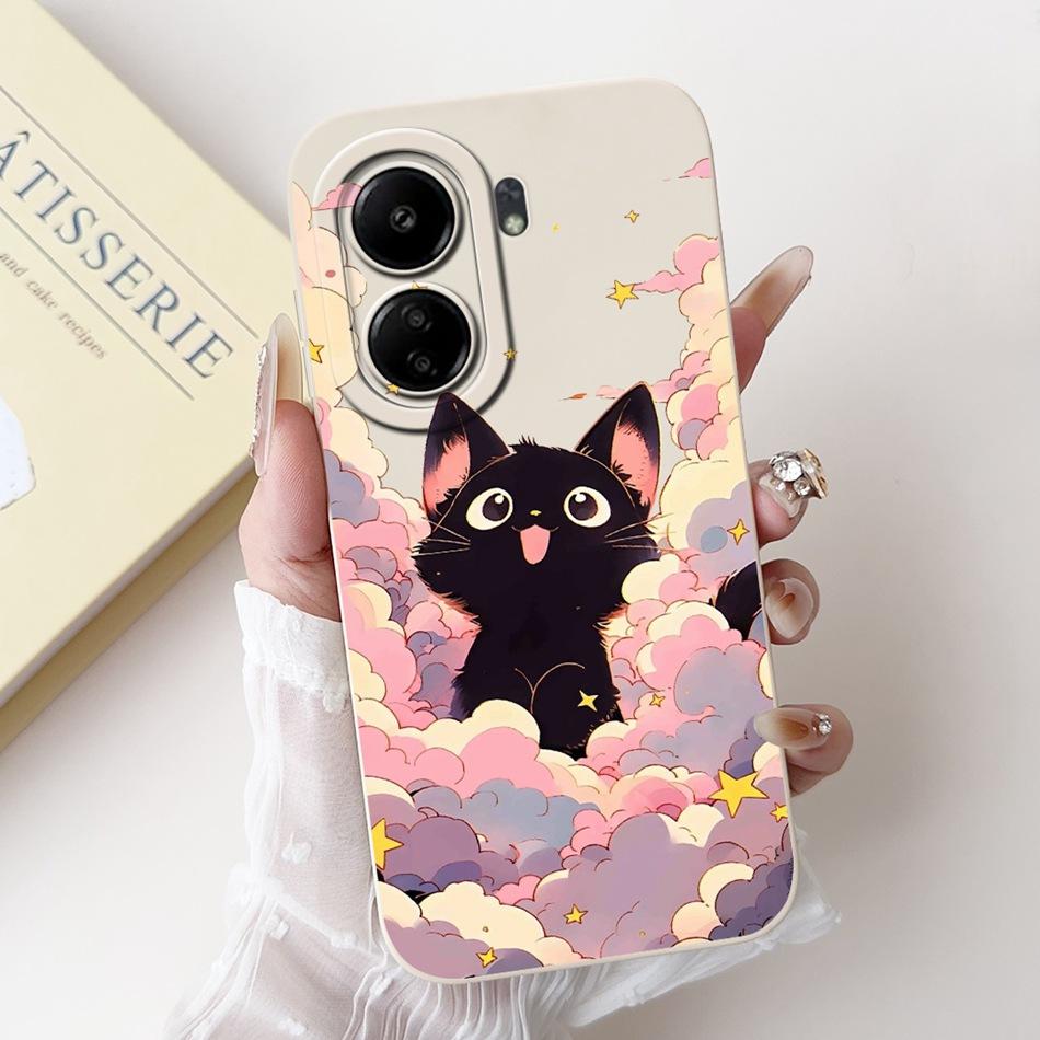 

For Xiaomi Redmi 13C New Cute Rabbit Cat Cartoon Case For Redmi 13C 4G Lens Protective Soft Silicone Phone Cases Redmi 13C