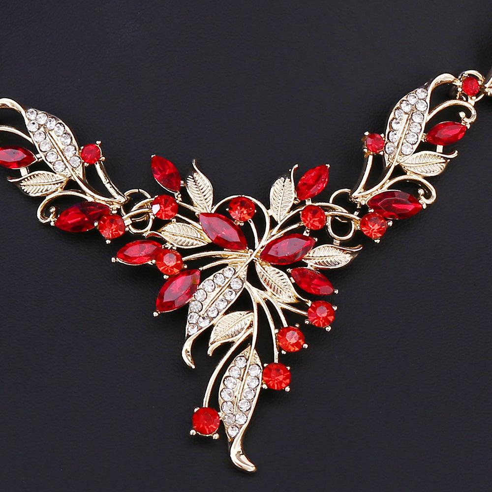 Set Bijuterii Diamante Aliaj Premium Versatil Accesorii Rochie Colier Cercei Nuntă Mireasă Set Două Piese