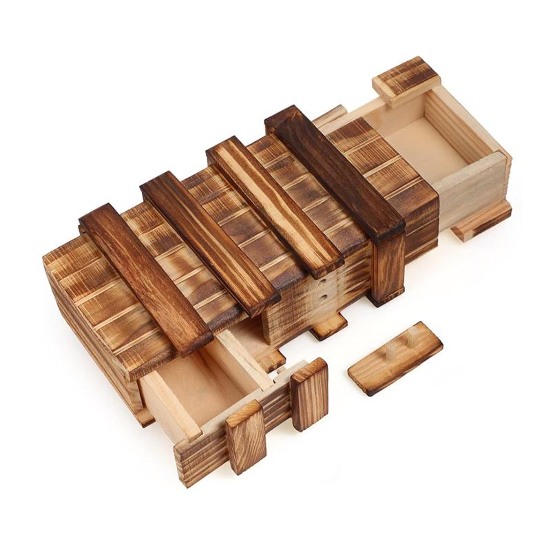 Wooden Secret Puzzle Box With Hidden Compartment For Money Jewelry Brain Teasers For Adults And Kids Creative Gift Ideas