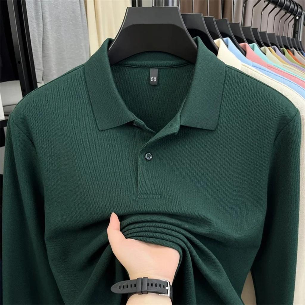 STORN 100% Pure Cotton High-quality Men's Long Sleeve Polo Shirt Autumn Fashion Simple Original Design Luxurious Golf T-shirt