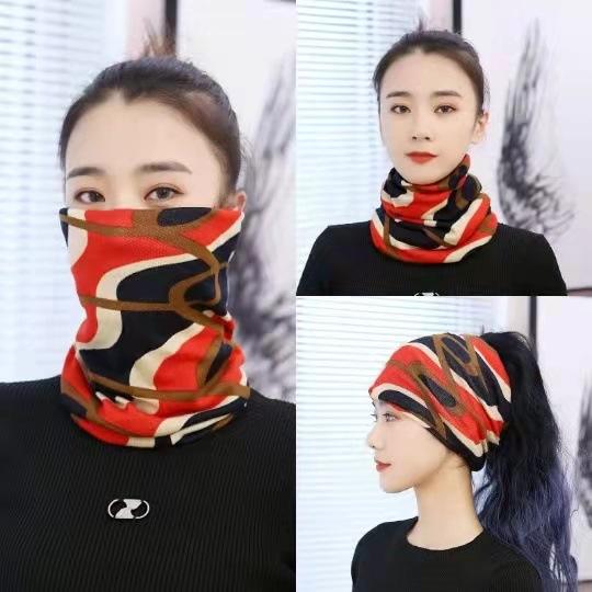 Fashion Double Head Cap Bib Twist Cap Multi-Functional Printed Scarf Cover Cap Neck Cap Face Mask Headscarf Cap C081