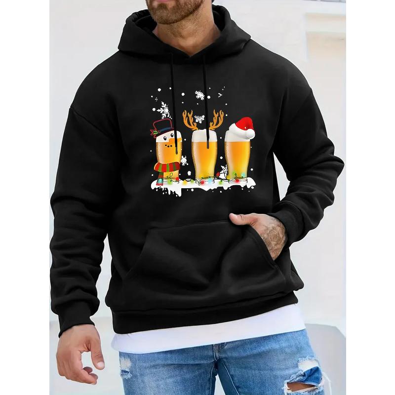 Fleece-Lined Crew Neck Sweatshirt, Thick Warm & Comfortable, Ideal for Cold Weather XXL чёрный