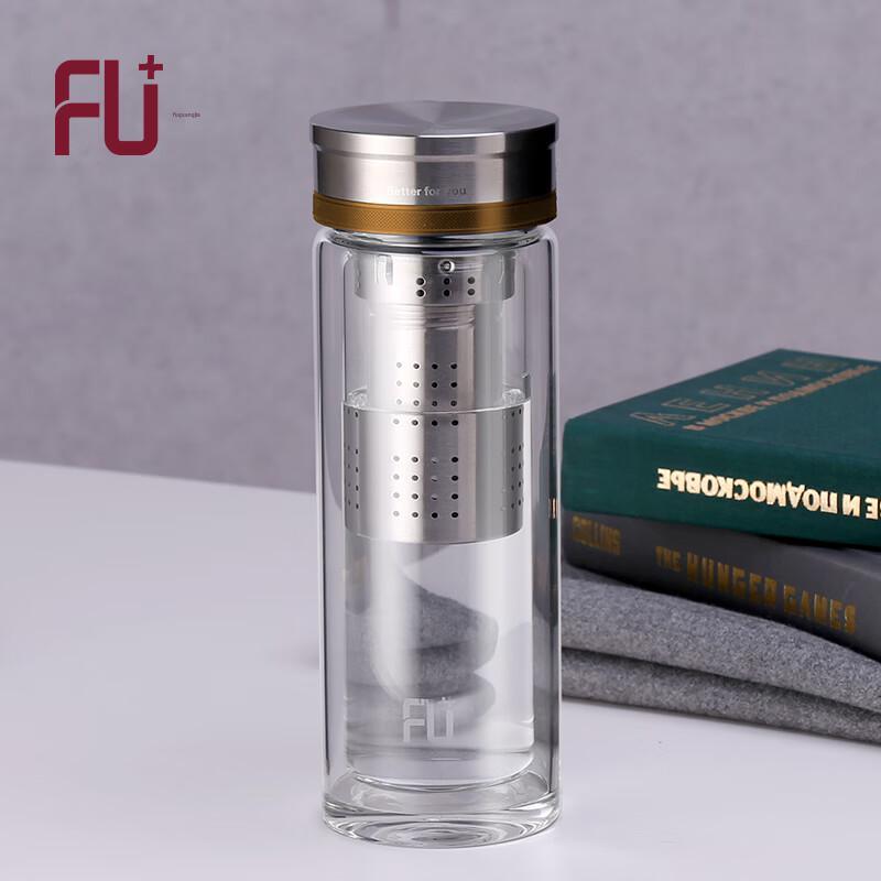 FUGUANG FU+ Double Wall Glass Tea Cup with Infuser