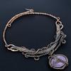 Purpurite 999 Copper Wire Wrapped Necklace with Adjustable Chain, Handmade Gemstone Jewelry Necklace For Memorial Day