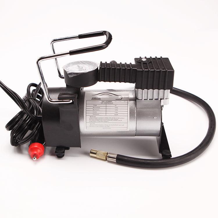 Portable 12V Metal Car Tire Air Pump: Emergency Single Cylinder Electric Tool