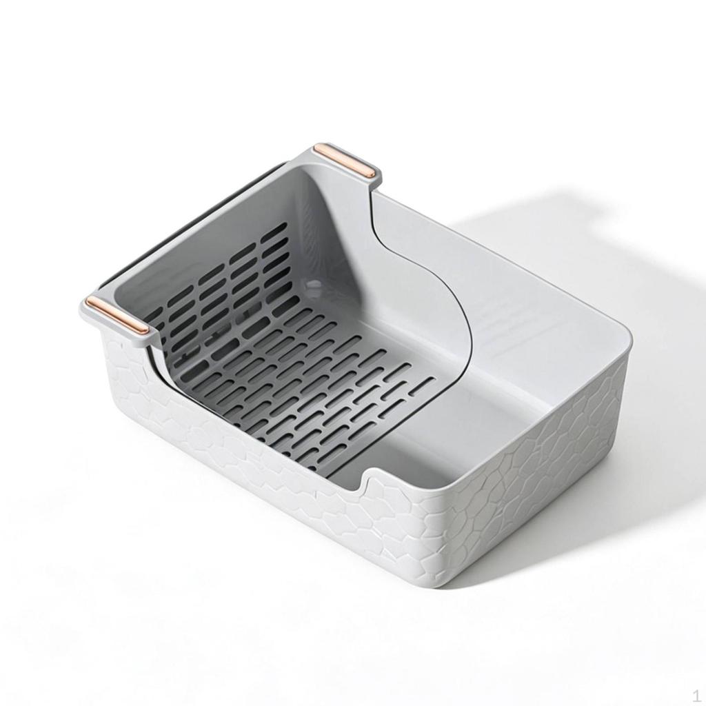 Sifting Litter Pan SemiEnclosed Cat with Tray EasytoClean Sifter for Cats, Indoor,