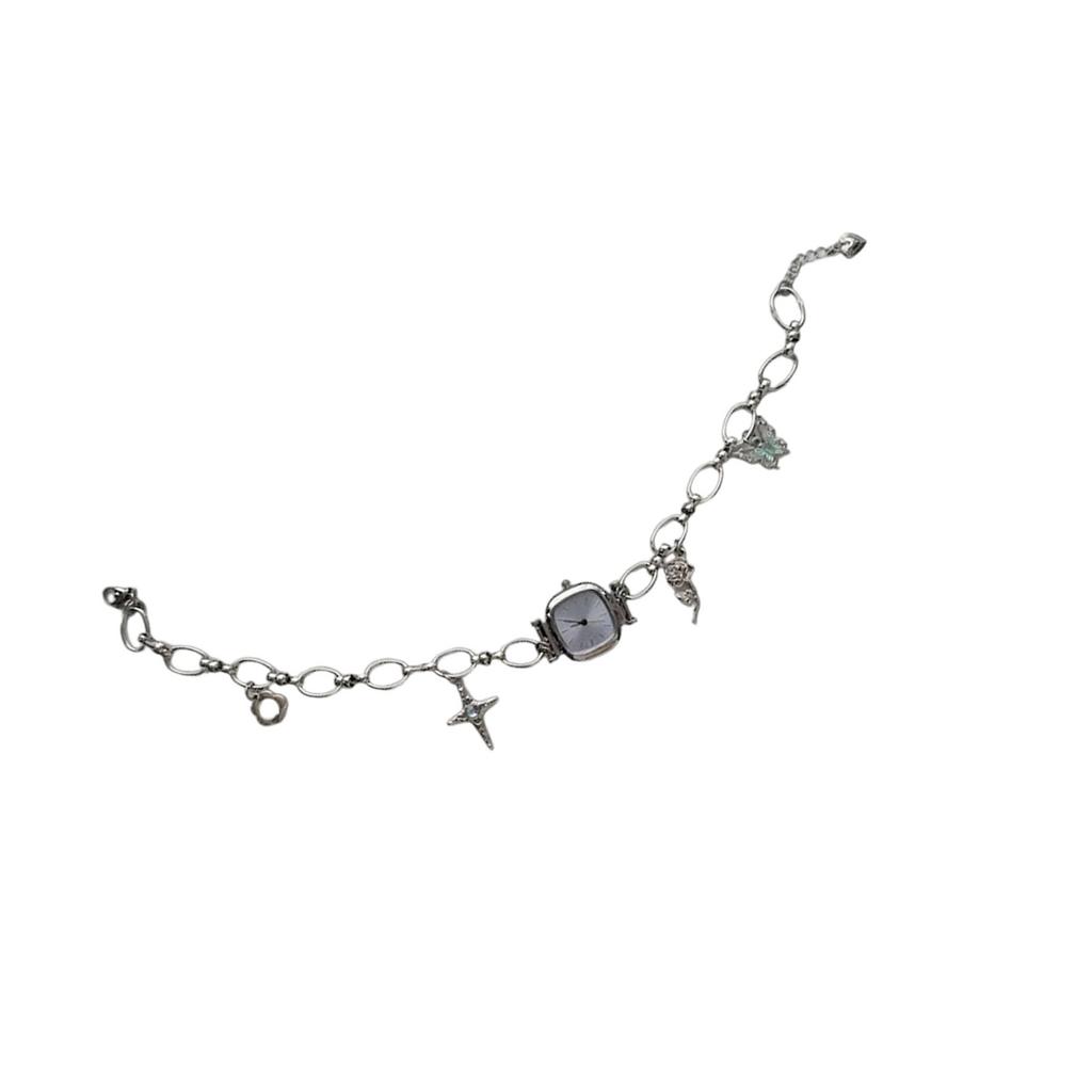Artistic Heavy Duty Unisex Watch Pendant Necklace Alloy Construction Clavicle Chain Vintage Style Neckwear Jewelry