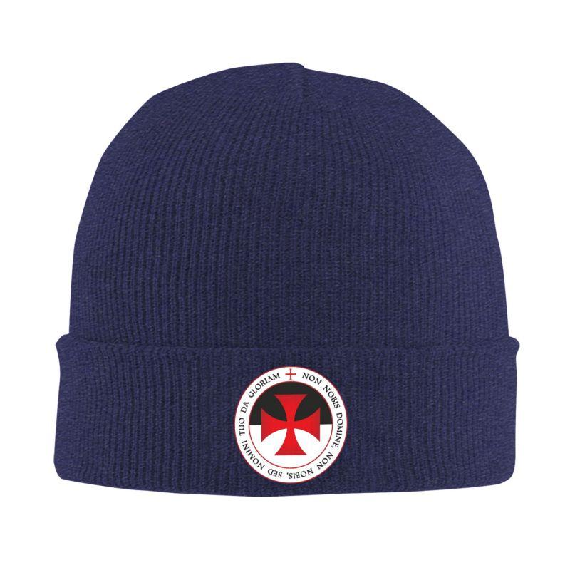 Custom Knights Templar Flag Bonnets Knitted Hat Warm Soft Beanies Hats Autumn Winter Outdoor Head Wrap Caps for Adults Men Women