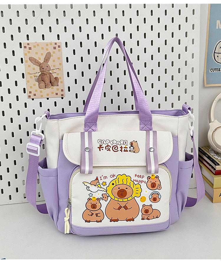 School bag 2025 new large-capacity cartoon multi-compartment high-value school bag Korean version commuting simple make-up bag lightweight backpack