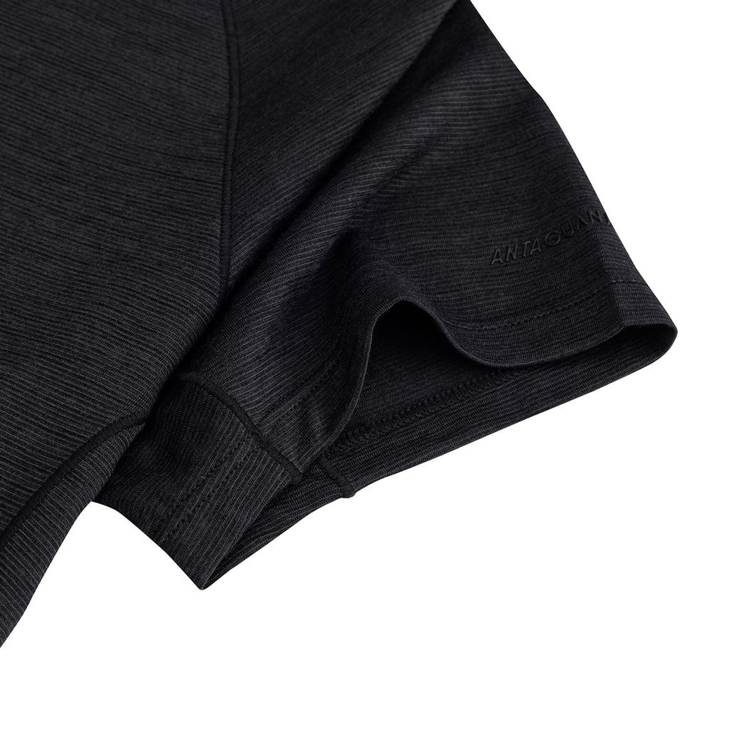 Anta Champion Womens Short Sleeve Knitted T-Shirt Summer 2026 Women Tops Basic-Black 162620114-5