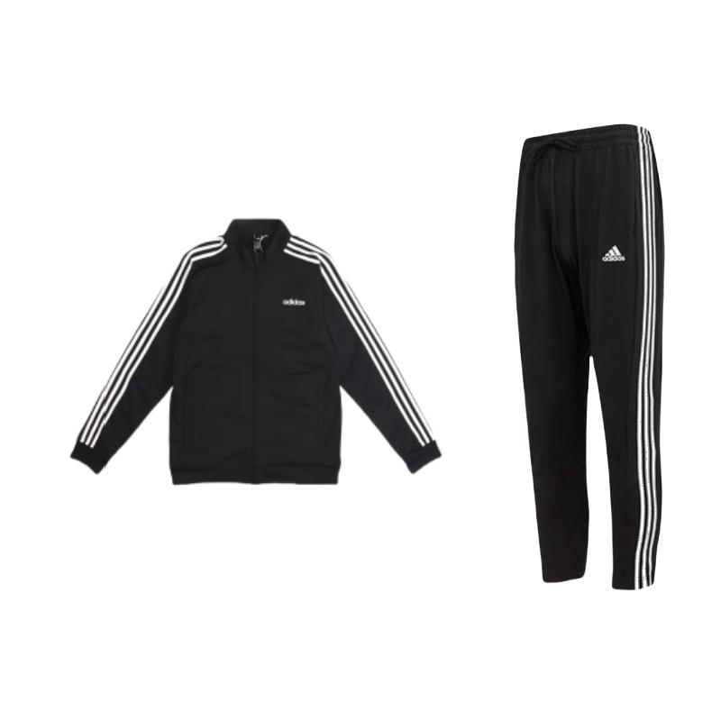 

Adidas Retro Stand Collar Windbreaker Logo Long Sleeve Knit Tracksuit Men Tracksuit Black IC0044+DQ3070 S