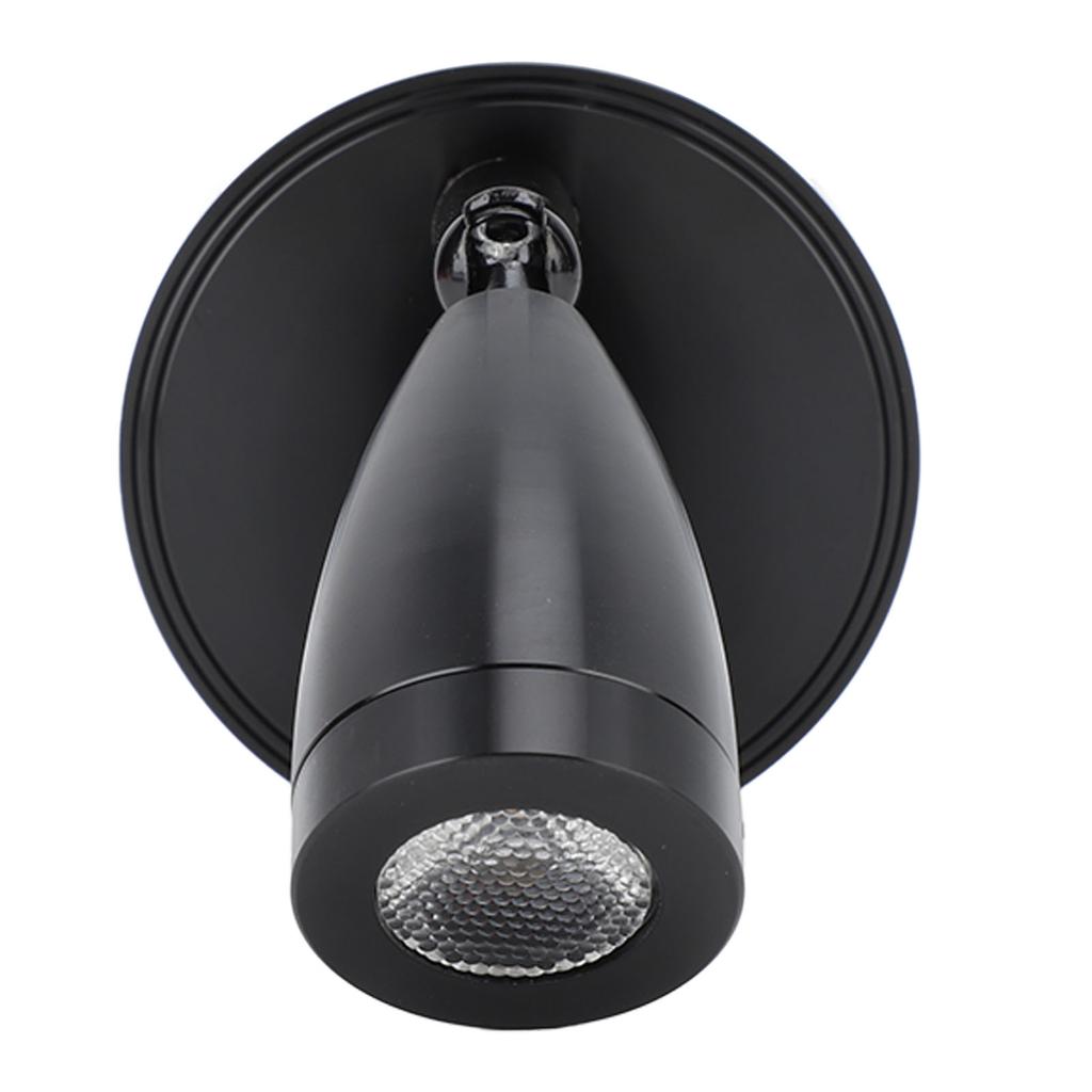DC10‑30V LED RV Bedside Lamp Aluminum Alloy High Brightness RV Reading Light for Yachet Boat Black