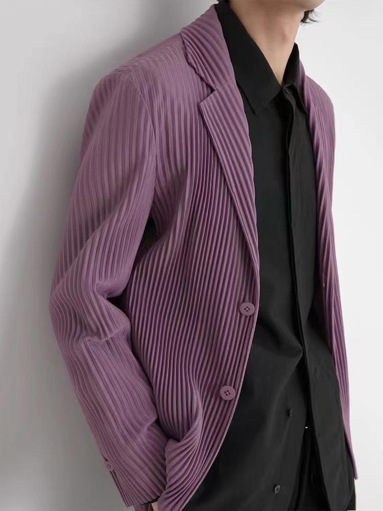 

Мужской плиссированный пиджак в стиле кэжуал Осень/Зима 2021 L фиолетовый