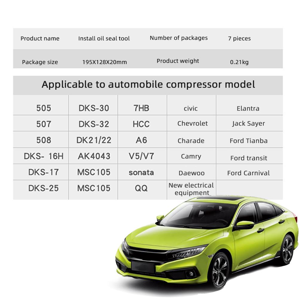 For Car Automotive A/C Air Conditioning Compressor Oil Seal/Shaft Seal Removal Installed Tool Kit