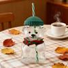 550ML Creative Bear Coffee Mug Cartoon Glass Mug with Straw Birthday Gift Suitable for Women Children Friends Christmas Gift