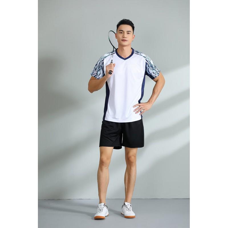 Men Women Badminton Shirts Short Sleeve Breathable Team Training Competition Tops