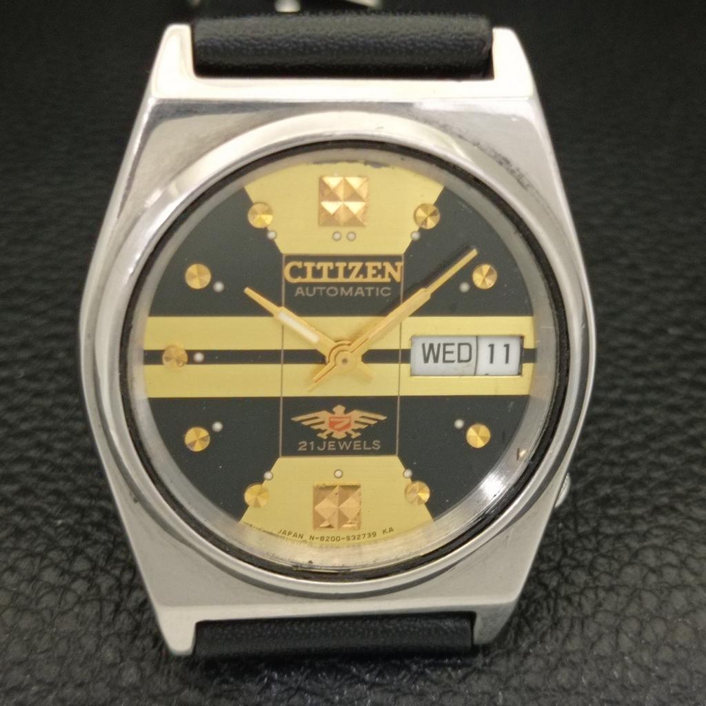 CITIZEN AUTOMATIC 8200 VINTAGE JAPAN MENS ORIGINAL DIAL WATCH a702155-5 R208-a702155