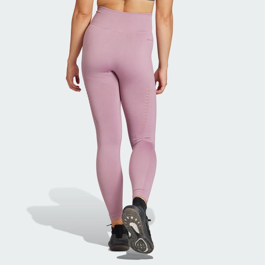 Adidas Yoga Seamless 7/8 Leggings Fitness Cropped Pants Women Bottoms Light-Purple HY3858