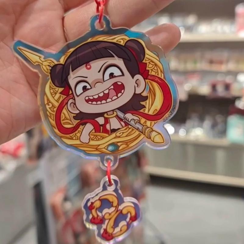 Fashionable Nezha Anime Acrylic Keychain for Fan and Collectors Double Sided Print Sturdy and Colorful Accessory