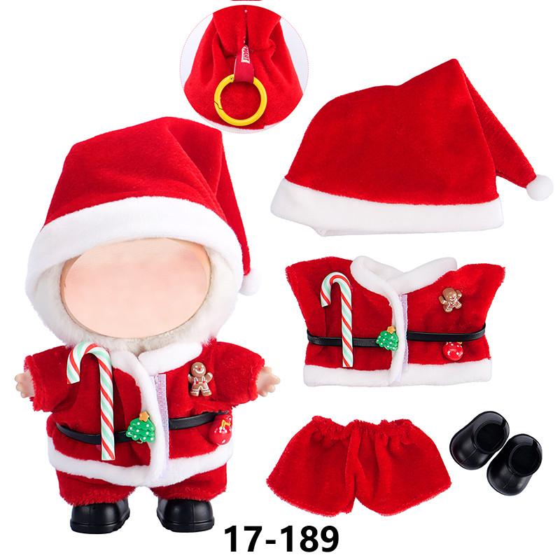 New Christmas Clothes For 17cm Labubus Mini Doll Clothes Outfit Hat Clothes for Labubu I II III Doll Accessories Party Game Toys