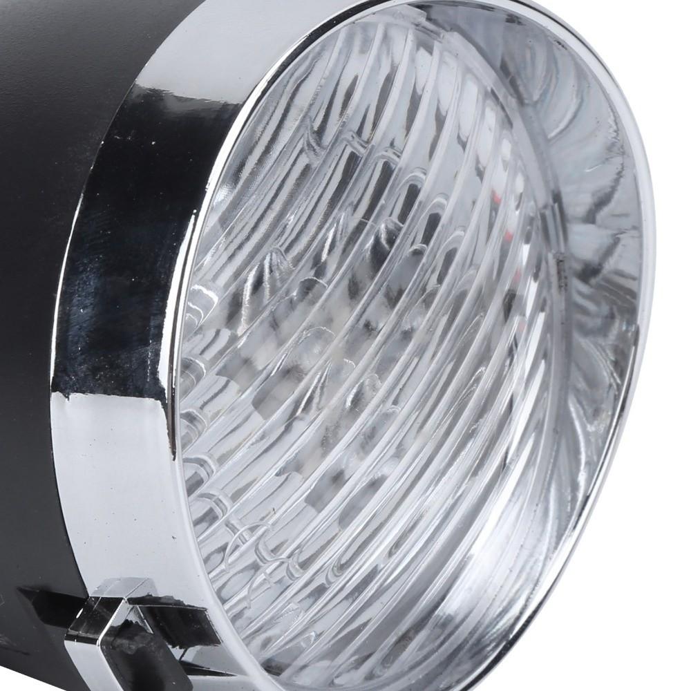 3 LED Retro Bike Headlamp Black and Silver Cycling Lighting Accessory Bike Headlight  Bike Lighting