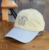 Korean Style Color Block Baseball Cap Cotton Mesh Breathable Hat with Embroidered Letters for Women  Outdoor Casual Fashion Wear
