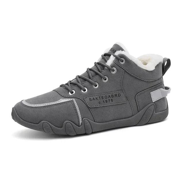Quilted Men's Boots 2024 New Winter Ankle Boots for Men Snow Cotton-padded Shoes Thicken Plush Warm Casual Loafers Male Sneakers