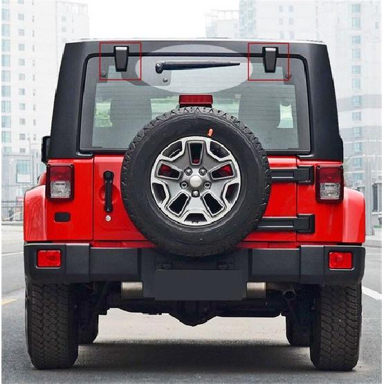 2Pcs Black Rear Window Hinge Covers Caps Trim For Jeep Wrangler JK JKU 2007-2018