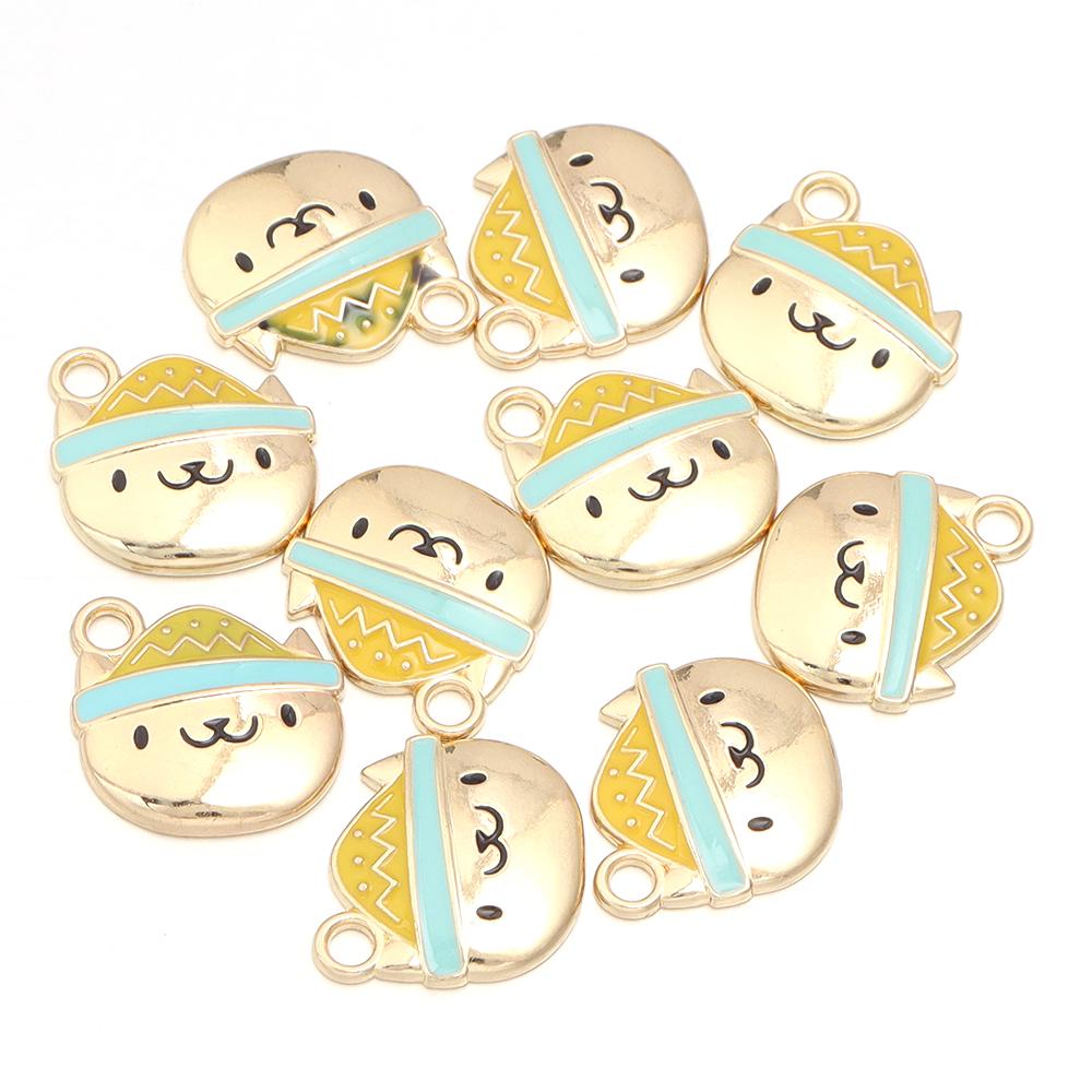 10pcs Alloy Enamel Christmas Charms Cute Xmas Pet Dog Bone Pendants For Jewelry Making DIY Earrings Necklace Gifts Accessories