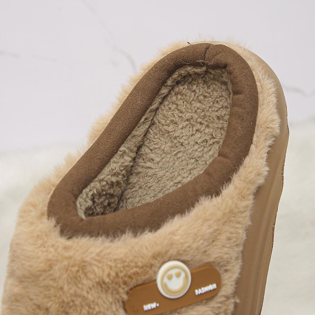 Thick Sole Plush Winter Slippers for Women Indoor House Chunky Platform Fluffy Slippers Woman Non Slip Warm Couples Cotton Shoes