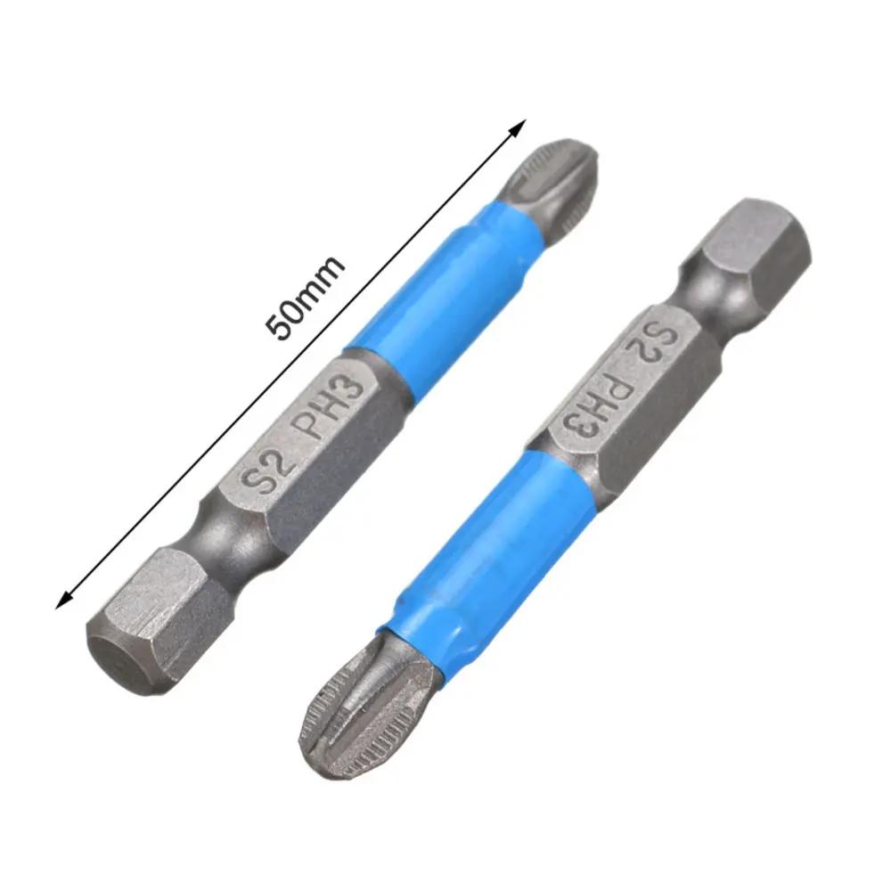 PH1 PH2 PH3 PZ1 PZ2 PZ3 50mm Magnetic Batch Head S2 Hexagonal Handle Anti Slip Drill Screw Electric Screwdriver Set Bits