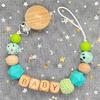 Handgefertigt Personalisierte Name Kaktus Schnullerclips Ketten Silikonperlen Personalisieren Säugling Chupetero Zahnung Personalisiert Geschenk