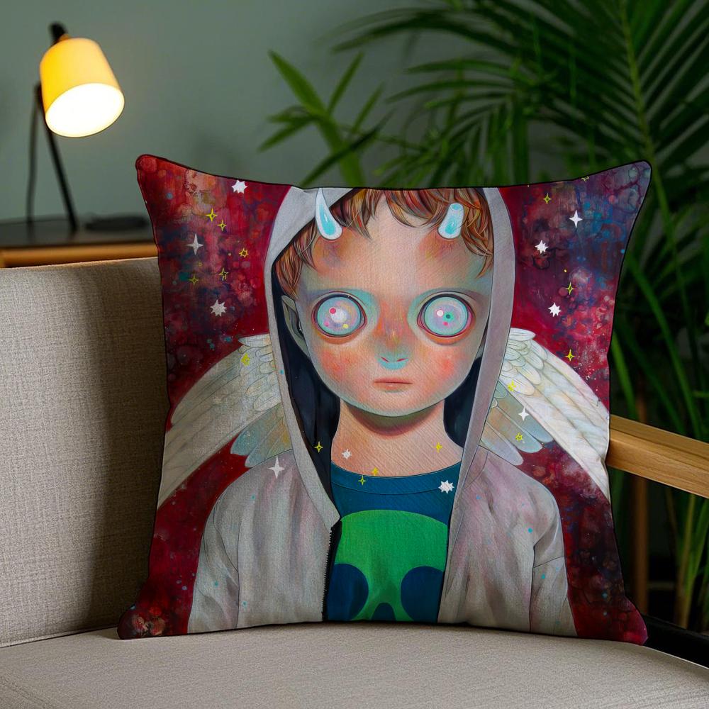 Cute Boy H-Hikari Shimoda Cushion Cover Soft Short Plush Double-Sided Printing Home Decor Machine Washable Pillow Case Gift