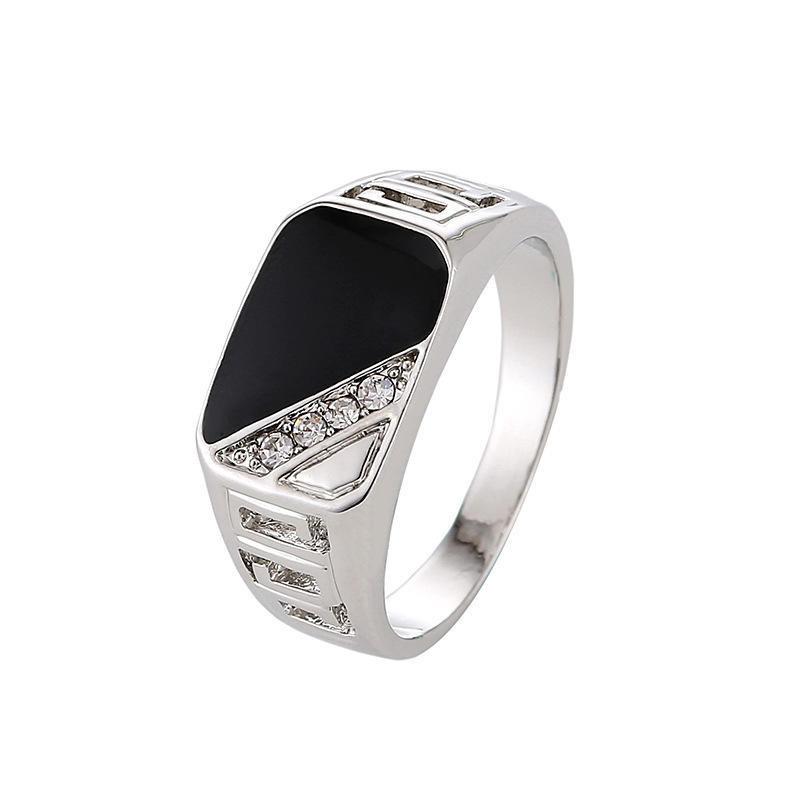Premium Quality Men's Alloy Hollow Crystal Finger Jewelry In Timeless Vintage Design
