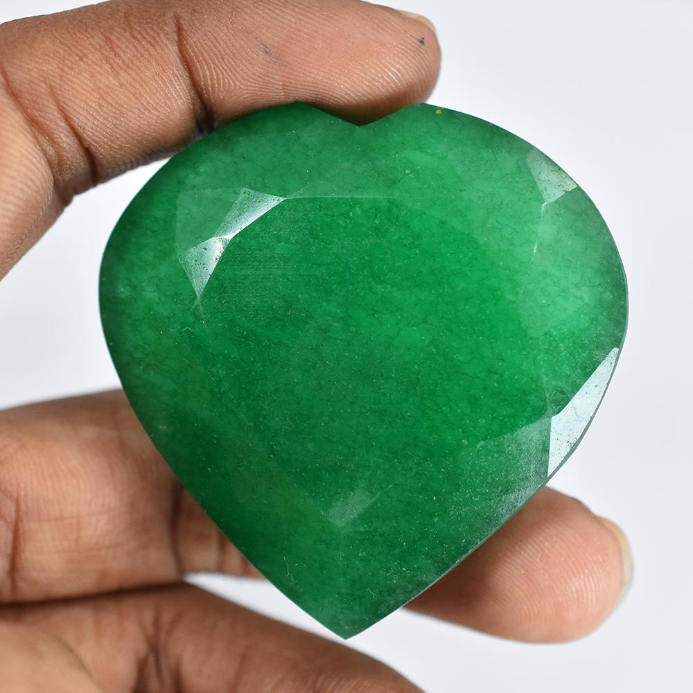 Natural Green Emerald Loose Gemstone 239 ct Heart Shape for Collectors for Jewelry Making and Crafts