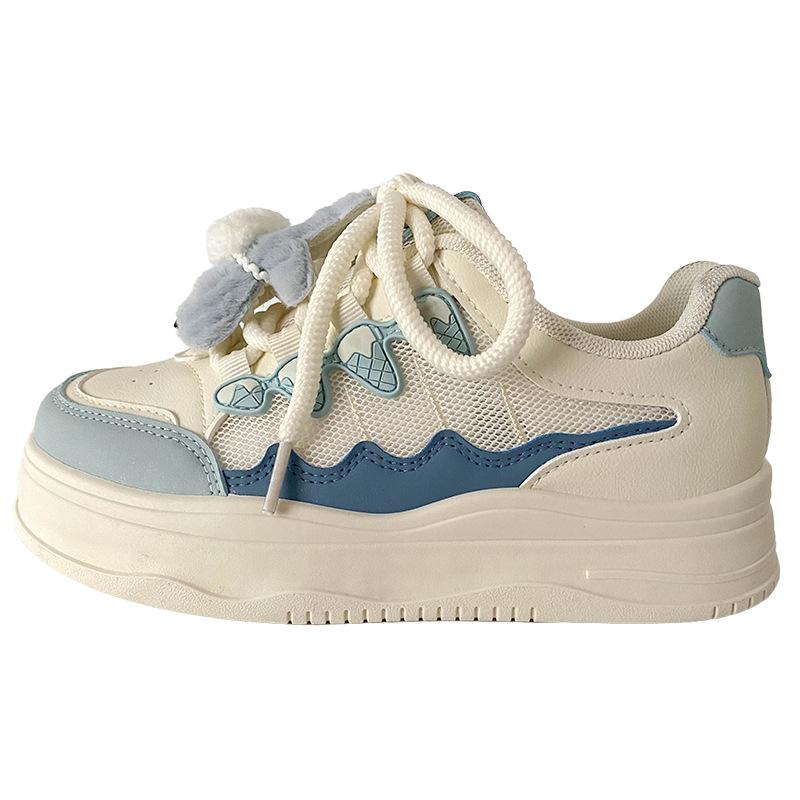 

FY-139 accessories removable mesh breathable thick baseplate shoes little white shoes 2025 new spring and summer mesh shoes bread shoes 40 синий