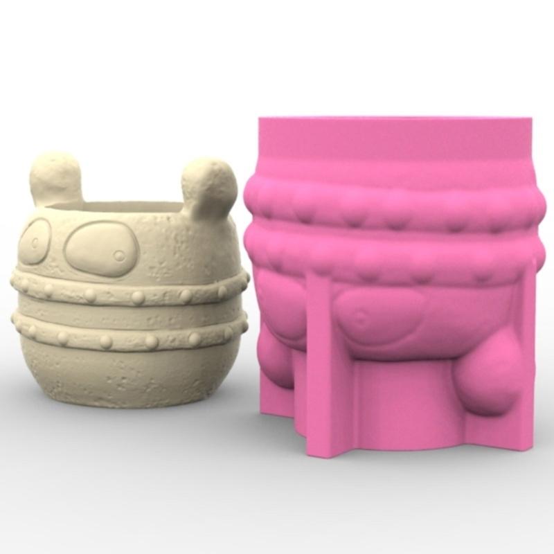Multifunctional Silicone Planter Mold Monsters Shape Vase Molds Suitable for Flower Pots Epoxy Resin and Cement Casting