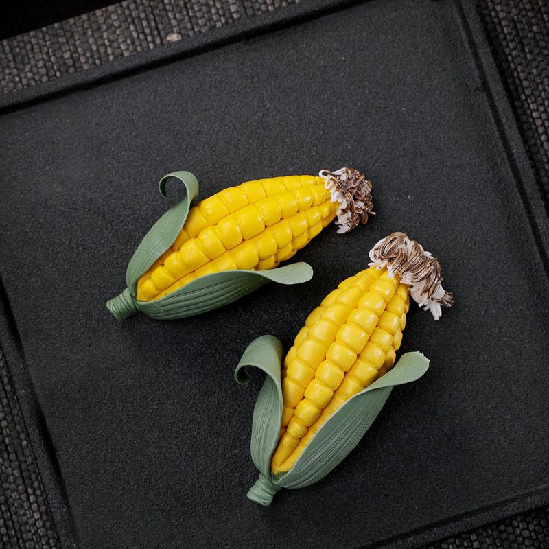 

Hand-made Corn Tea Pet Tea Tray Ceramic Ornament Creative Tea Ceremony Zen Tea Boutique Decoration світло-сірого кольору