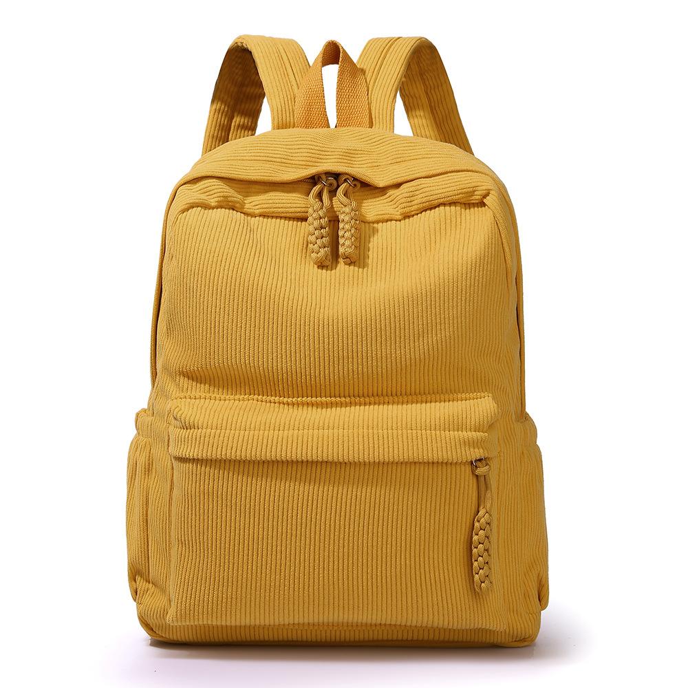 New Corduroy Small Backpack Female College Student Backpack Casual Versatile Large Capacity Travel School Bag