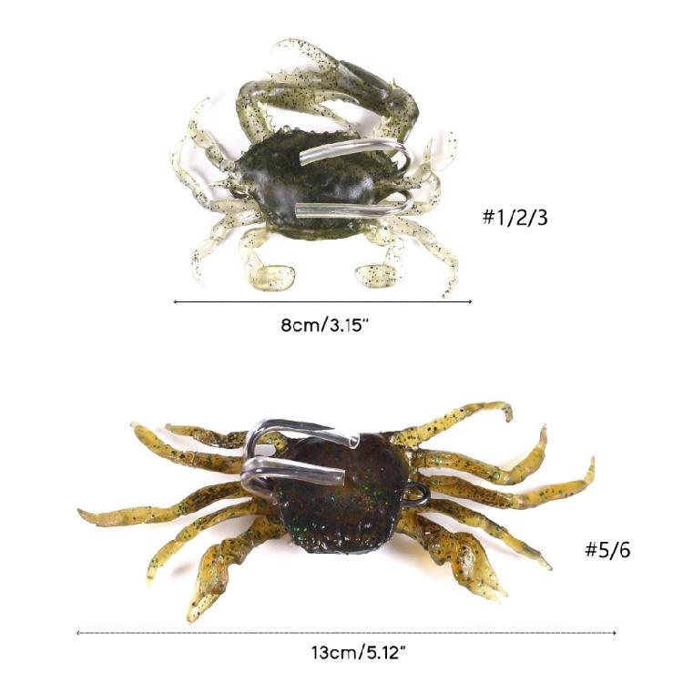 Simulation Crab Bait-with Sharp-Hook Artificial Soft Silicone-Lures Fishing-Lure