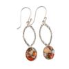Natural Orange Copper Turquoise Gemstone 925 Sterling Silver Jewelry Earrings 2" EE-87-38