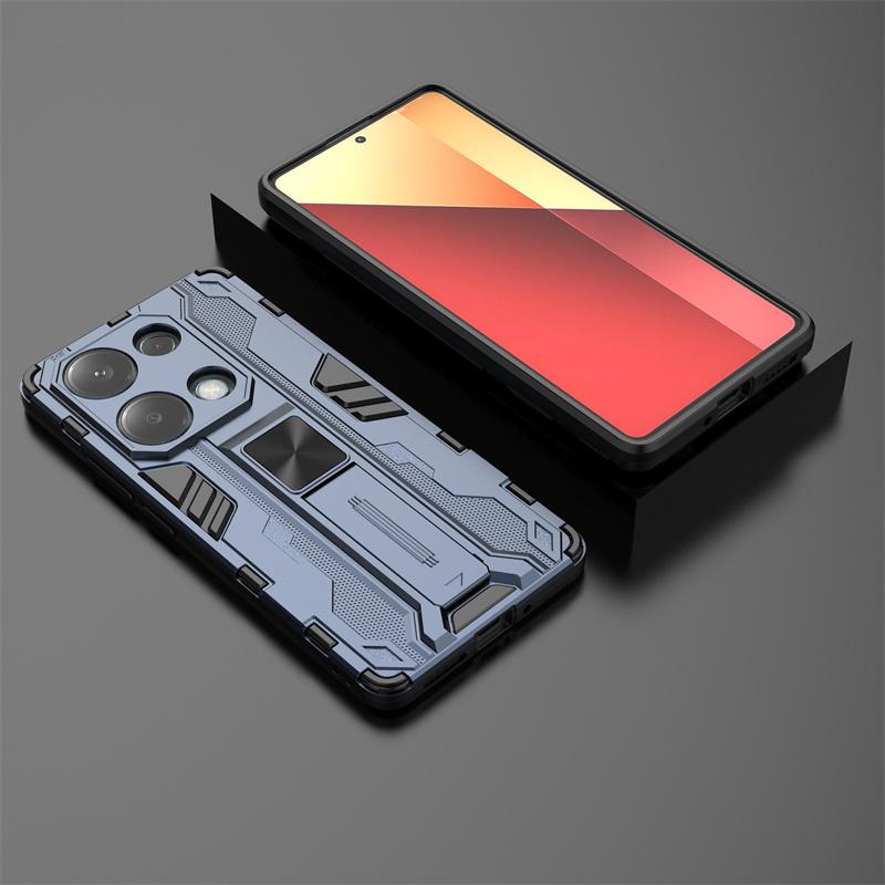 For xiaomi redmi note 13 pro 4g case car magnetic armor shockproof stand protection cover for redmi note13 pro 13pro 4g cases