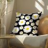 Daisy Pattern Cushion Cover Soft Short Plush Pillow Cover Smooth Cozy Texture Aesthetic Cushion Case Home Decor