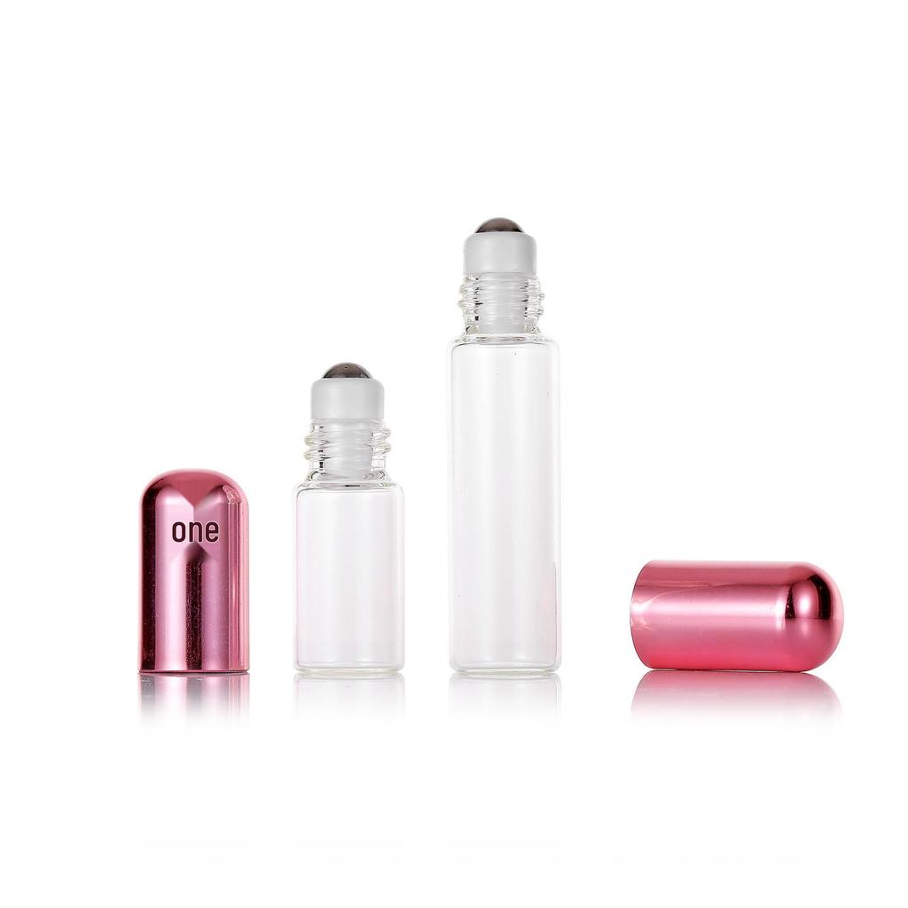 1ML-10ML Transparent Rollerball Bottles with Rose Gold Cap for Essential Oils
