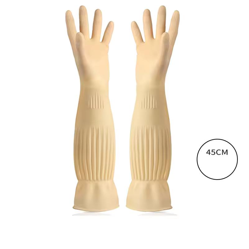 

45cm Lengthen Dishwashing Cleaning Gloves Latex Rubber Waterproof Work Hand Gloves for Household Scrubber Kitchen Cleaning Tools