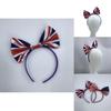 Usa/england Fan Bow Headwear Football Club Supporter Plaid Unisex Accessory