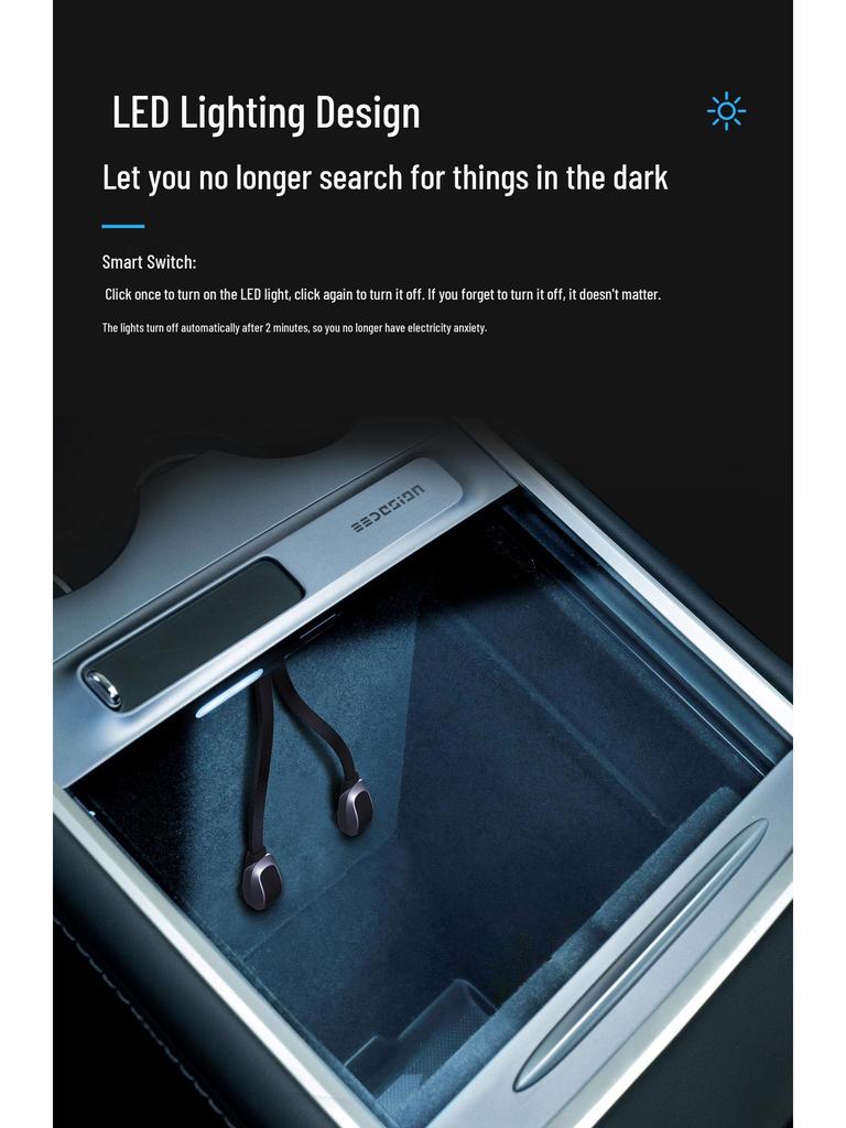 Tesla Model 3/Y Center Console USB Hub: One-to-Three Expansion Dock Charger